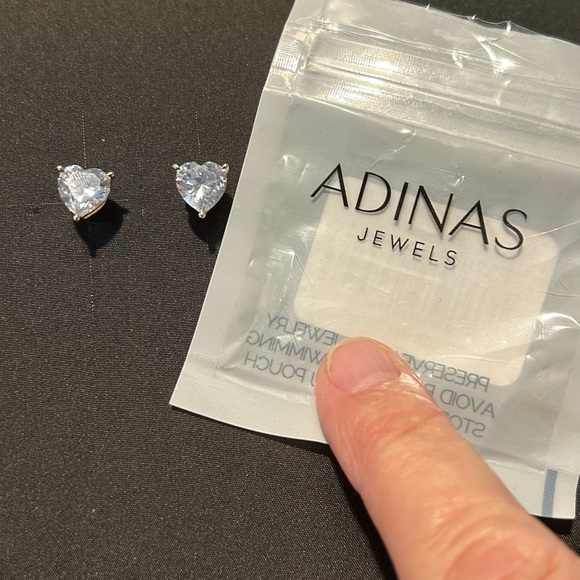 Adina Eden Gold and Silver Heart Earrings - Picture 5 of 6